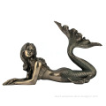 Hot sale european lying sexy brass mermaid sculpture bronze nude naked mermaid statue for outdoor ornament